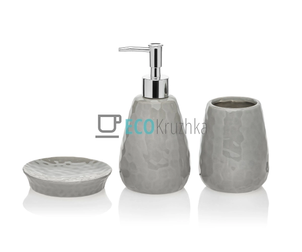 Набір для ванної кімнати (3 предмети): дозатор 390мл, ск ... Набір для ванної кімнати (3 предмети): дозатор 390мл, ск ...