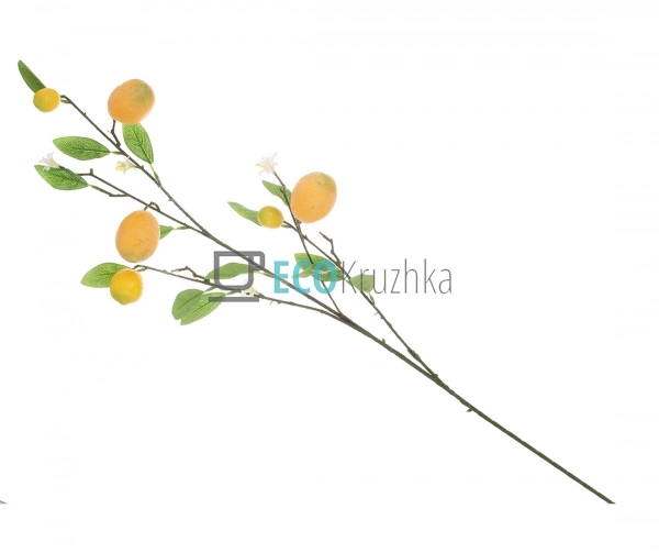 Гілка декоративна Лимон із плодами і суцвіттями, довжина ... Гілка декоративна Лимон із плодами і суцвіттями, довжина ...