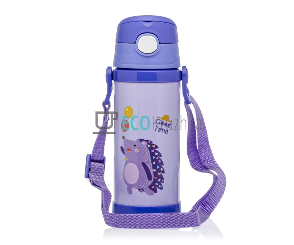 Термос дитячий поїлка з трубочкою 350 мл Їжак Фіолетовий ...