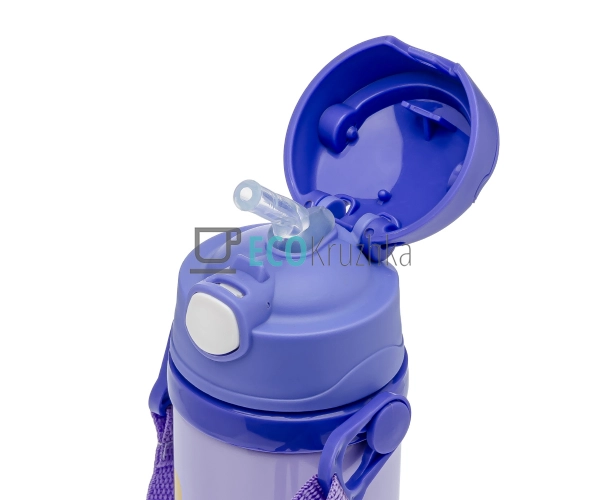 Термос дитячий поїлка з трубочкою 350 мл Їжак Фіолетовий ...