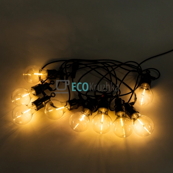 Ретро-гірлянда вулична 10 LED довжина 5 метрів, жовтий ( ... Ретро-гірлянда вулична 10 LED довжина 5 метрів, жовтий ( ...