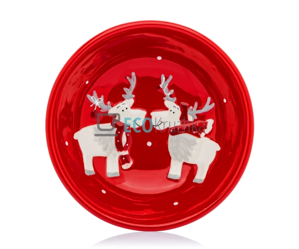 Керамічна тарілка "Братці олені", 22 см, червона (834-3 ... Керамічна тарілка "Братці олені", 22 см, червона (834-3 ...