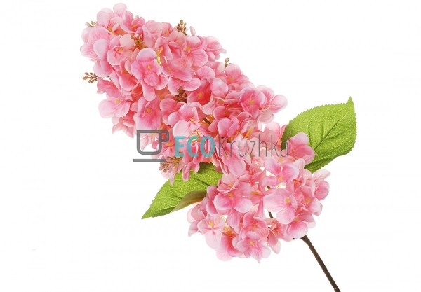 Декоративна гілка рожевої гортензії Бобо 90 см (137-023)