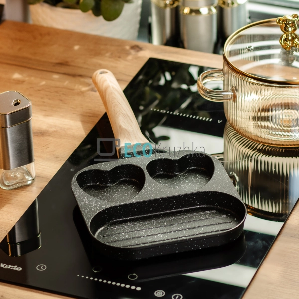 Сковорода для сніданку алюмінієва 18,3 х 18 х 2 см, Чорн ... Сковорода для сніданку алюмінієва 18,3 х 18 х 2 см, Чорн ...