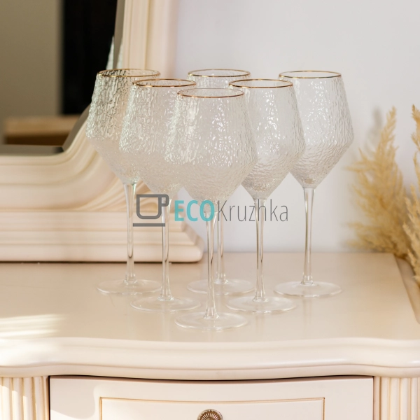 Набір келихів для вина Stunning фактурних 6 штук по 600  ...