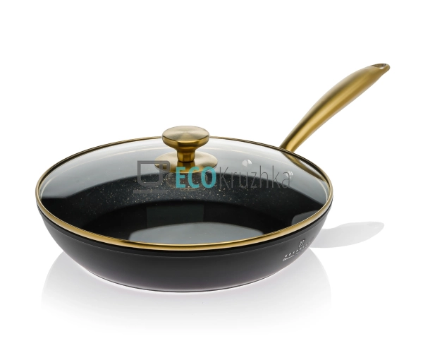 Глибока сковорода з кришкою та алмазним покриттям 26 см. ...