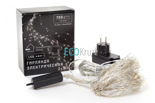 Гірлянда-пучок 700 LED, теплий білий, 28 ниток по 2,5 м, ... Гірлянда-пучок 700 LED, теплий білий, 28 ниток по 2,5 м, ...