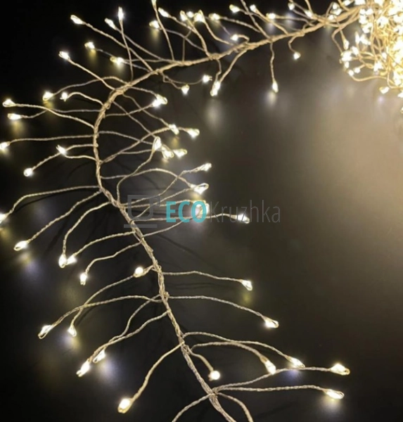 Гірлянда-кластер 280 LED, теплий білий, 1 лінія, 2 м, ср ... Гірлянда-кластер 280 LED, теплий білий, 1 лінія, 2 м, ср ...