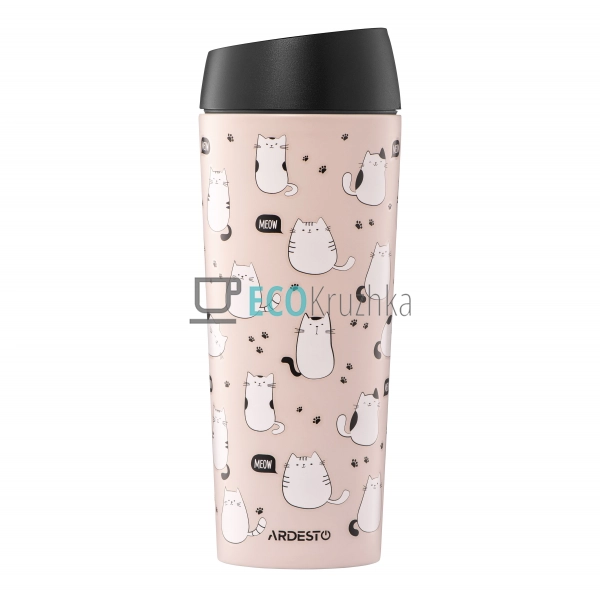 Термокухоль Ardesto Coffee Time Cats 450мл, нержавіюча с ... Термокухоль Ardesto Coffee Time Cats 450мл, нержавіюча с ...