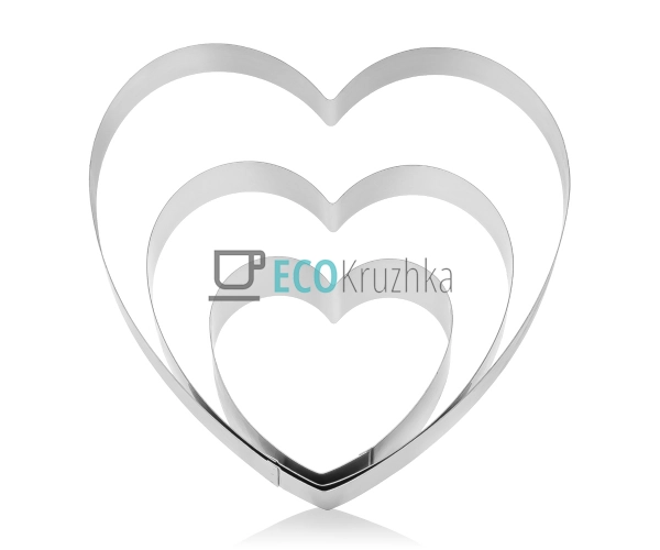 Набір форм для випікання тортів, 3 шт, форма серце (10x4 ...