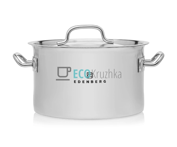 Каструля нержавіюча 10,4 л професійна з кришкою Edenberg ... Каструля нержавіюча 10,4 л професійна з кришкою Edenberg ...