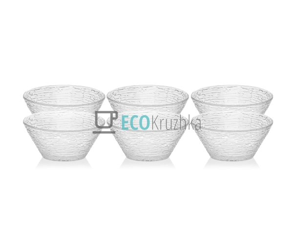 Набір салатників 6 шт, 350 мл Прозорі (9210-00)