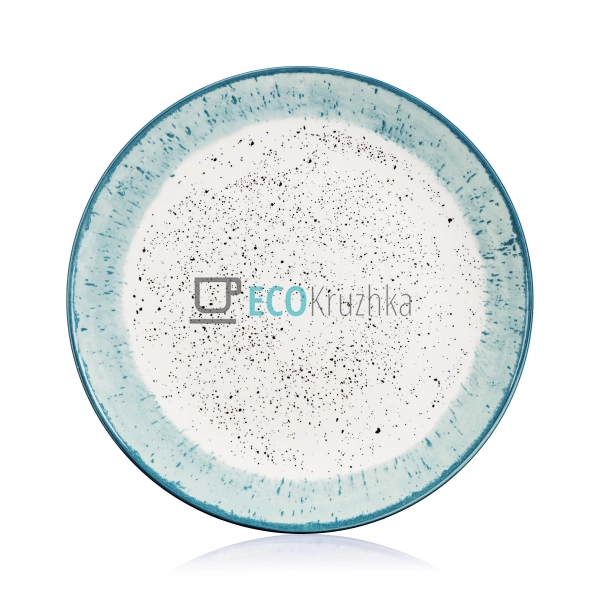 Обідня порцелянова тарілка 27 см біло-блакитна Ardesto S ... Обідня порцелянова тарілка 27 см біло-блакитна Ardesto S ...