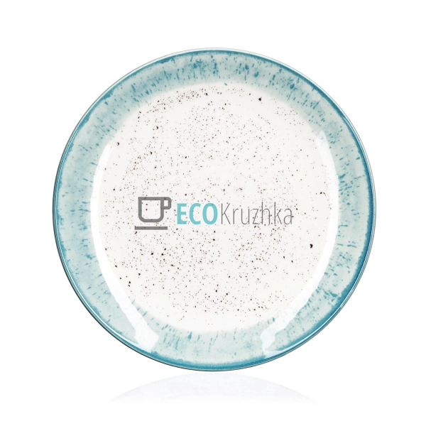 Обідня порцелянова тарілка 19 см біло-блакитна Ardesto S ...