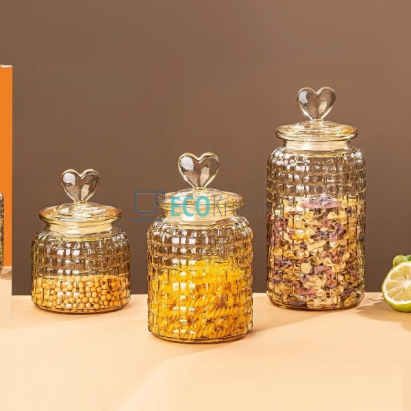 Набір скляних банок для зберігання сипучих продуктів 3 ш ... Набір скляних банок для зберігання сипучих продуктів 3 ш ...