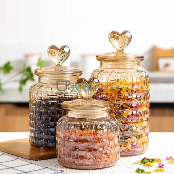 Набір скляних банок для зберігання сипучих продуктів 3 ш ... Набір скляних банок для зберігання сипучих продуктів 3 ш ...