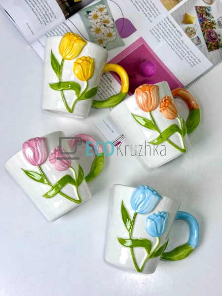 Керамічна кружка "Тюльпан жовтий" 320 мл (8030-392-4) Керамічна кружка "Тюльпан жовтий" 320 мл (8030-392-4)