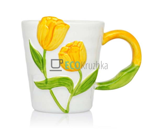Керамічна кружка "Тюльпан жовтий" 320 мл (8030-392-4) Керамічна кружка "Тюльпан жовтий" 320 мл (8030-392-4)