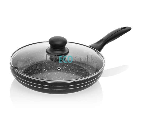 Сковорідка 28 см з кришкою та Мраморним покриттям EB-768 Сковорідка 28 см з кришкою та Мраморним покриттям EB-768