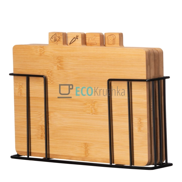 Набір дошок кухонних на підставці Ardesto Midori, 4шт, 3 ...