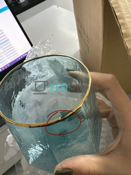 УЦІНКА КЕЛИХ ДЛЯ ВИНА З БЛАКИТНОГО СКЛА 530МЛ