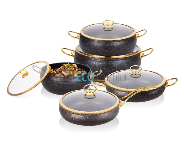 Набір каструль Edenberg 10 предметів з мармуровим антипр ... Набір каструль Edenberg 10 предметів з мармуровим антипр ...