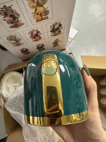 УЦІНКА НАБІР (6 ШТ) ПОРЦЕЛЯНОВИХ ЧАШОК 320МЛ EK21539