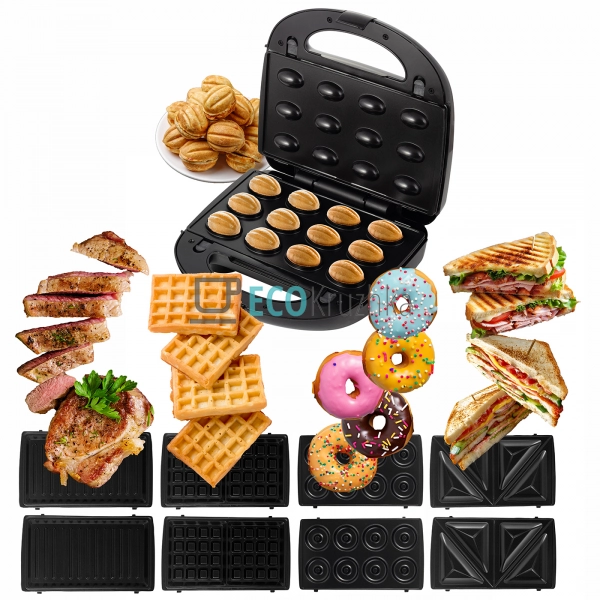 Мультипекар 5в1: сендвічниця, вафельниця, горішниця, гри ... Мультипекар 5в1: сендвічниця, вафельниця, горішниця, гри ...