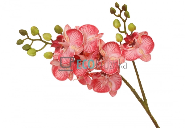 Штучна латексна орхідея, 8 квіток, розмір 16x60 см, яскр ...
