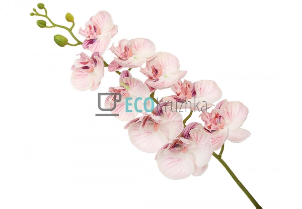 Штучна латексна орхідея, 9 квіток, 15x103 см, світло-буз ...