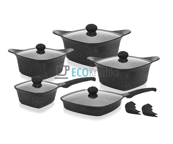 Набір каструль Edenberg 12 предметів з мармуровим антипр ...