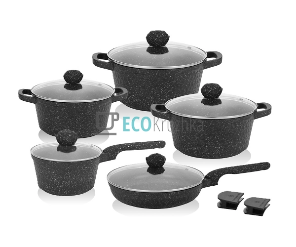 Набір каструль Edenberg 12 предметів з мармуровим антипр ... Набір каструль Edenberg 12 предметів з мармуровим антипр ...