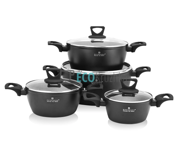 Набір каструль Edenberg 8 предметів з мармуровим антипри ... Набір каструль Edenberg 8 предметів з мармуровим антипри ...