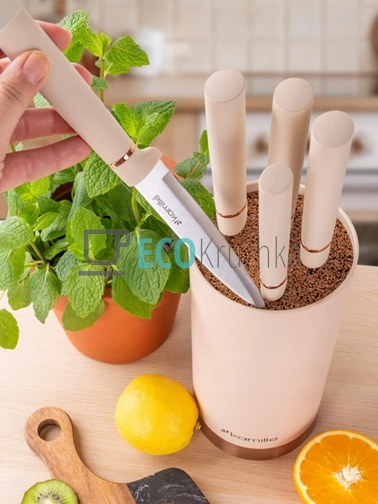 ​Набір кухонних ножів Kamille з підставкою, 6 шт (KM-763 ...