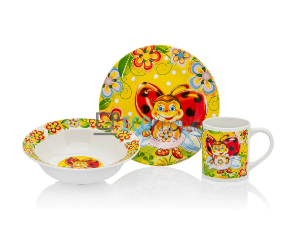 Дитячий фарфоровий посуд: набір з 3 предметів Метелик CS ... Дитячий фарфоровий посуд: набір з 3 предметів Метелик CS ...