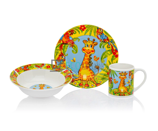 Дитячий фарфоровий посуд: набір з 3 предметів Жираф CS17 ... Дитячий фарфоровий посуд: набір з 3 предметів Жираф CS17 ...