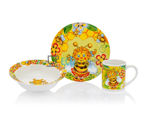 Дитячий фарфоровий посуд: набір з 3 предметів Бджілка CS ... Дитячий фарфоровий посуд: набір з 3 предметів Бджілка CS ...