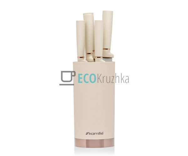 ​Набір кухонних ножів Kamille з підставкою, 6 шт (KM-763 ...