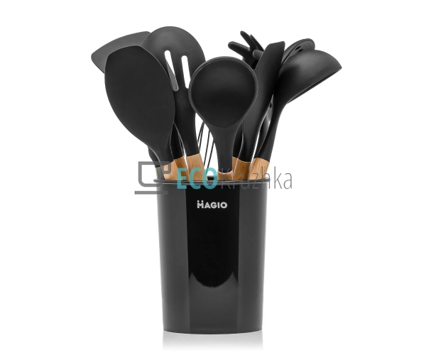 Набір кухонного приладдя 11 предметів з силікон бамбуков ...