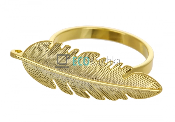 Кільце для серветок "Золоте перо" з металу, Ø5.7×1.9 см ... Кільце для серветок "Золоте перо" з металу, Ø5.7×1.9 см ...