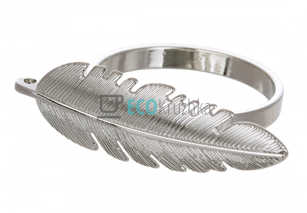 Кільце для серветок "Срібне перо" з металу, Ø5.7×1.9 см ... Кільце для серветок "Срібне перо" з металу, Ø5.7×1.9 см ...
