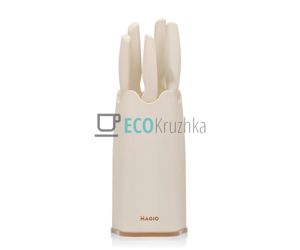 Набір кухонних ножів MAGIO MG-1090 з підставкою, 6 предм ... Набір кухонних ножів MAGIO MG-1090 з підставкою, 6 предм ...