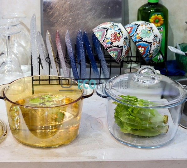 Каструля для варіння з боросилікатного скла, 2.5 л, з пр ... Каструля для варіння з боросилікатного скла, 2.5 л, з пр ...