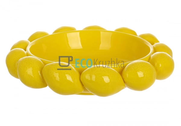 Фруктовниця порцелянова жовта 24 см Lemon для фруктів (4 ... Фруктовниця порцелянова жовта 24 см Lemon для фруктів (4 ...