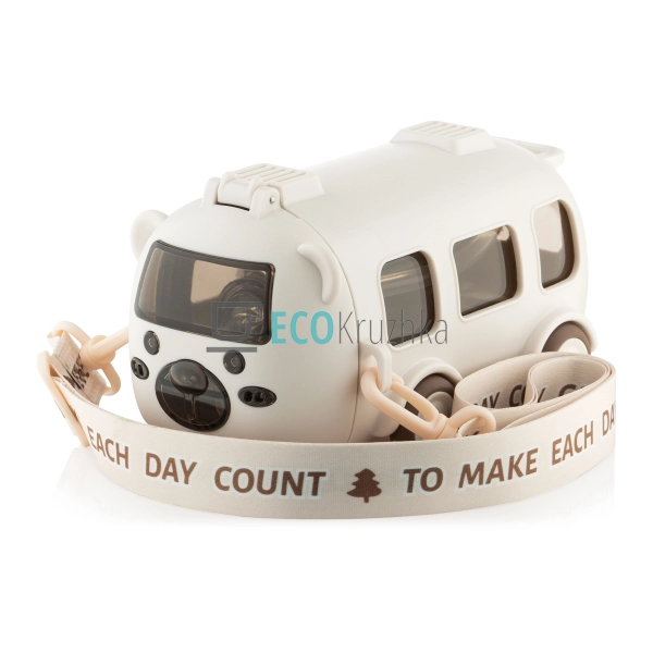 Пляшка для води Ardesto Bear Bus 500мл, пластик, білий ( ... Пляшка для води Ardesto Bear Bus 500мл, пластик, білий ( ...