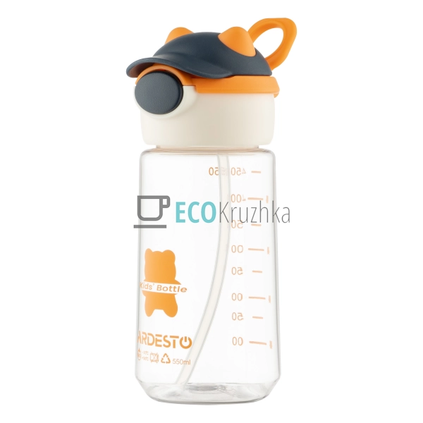 Пляшка для води Ardesto Bear 550мл, пластик, оранжевий ( ... Пляшка для води Ardesto Bear 550мл, пластик, оранжевий ( ...