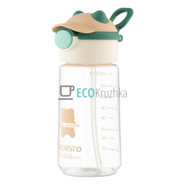 Пляшка для води Ardesto Bear 550мл, пластик, зелений (AR ... Пляшка для води Ardesto Bear 550мл, пластик, зелений (AR ...