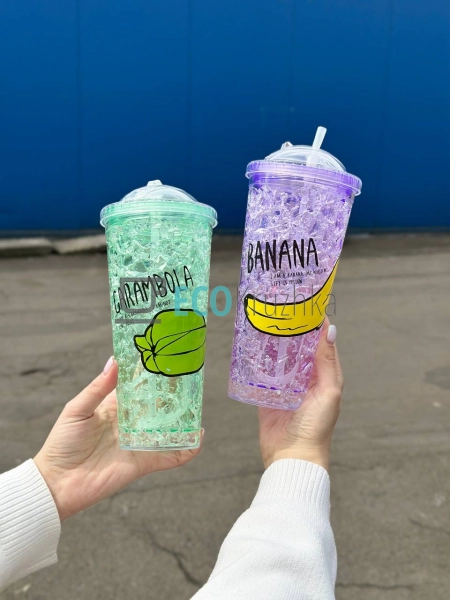 Стакан з трубочкою акриловий з подвійною стінкою та гідр ... Стакан з трубочкою акриловий з подвійною стінкою та гідр ...