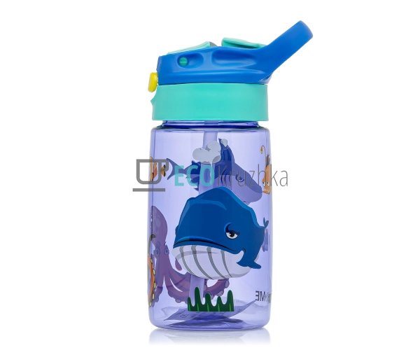 Пляшка для води із трубочкою 450 мл Морські жителі EK126 ... Пляшка для води із трубочкою 450 мл Морські жителі EK126 ...