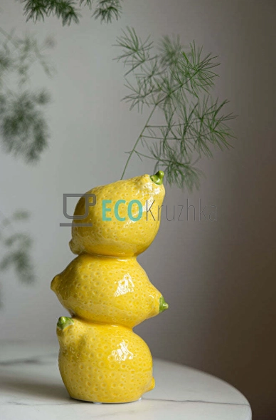Декоративна порцелянова ваза Lemon для квітів 22 см (457 ... Декоративна порцелянова ваза Lemon для квітів 22 см (457 ...